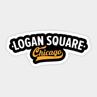 Logan Square Chicago Minimal Logo Design - Chicago Neighborhood Series Sticker